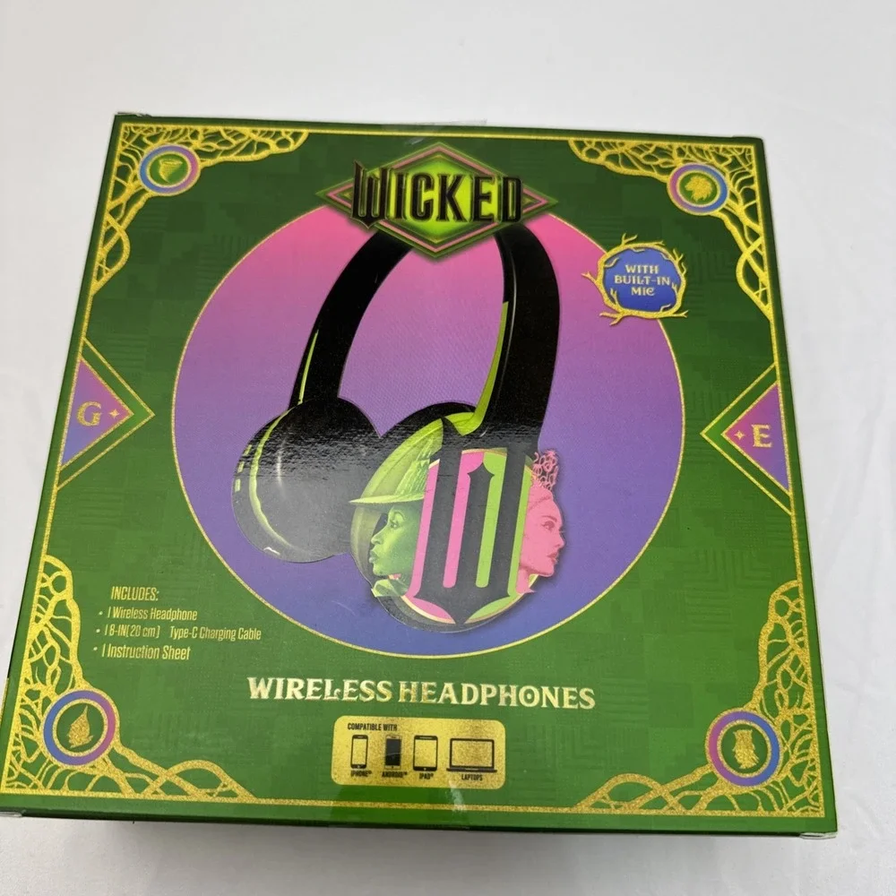 Wicked Wireless Gaming Headset, Bluetooth, B-In Mic, C Charging Cable NIB Sealed